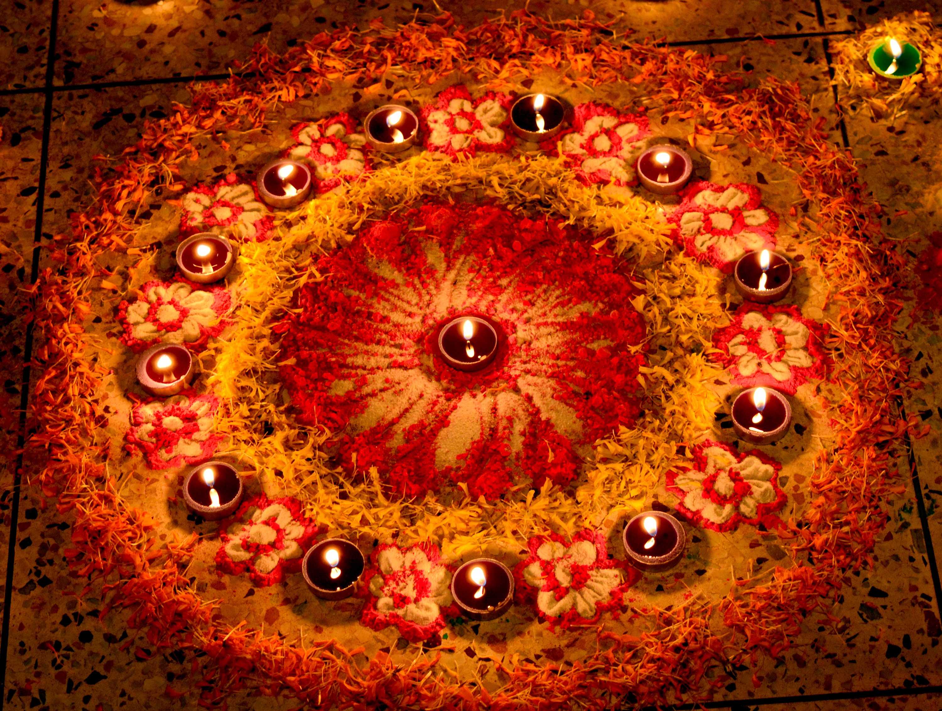 Flower Rangoli for Diwali 2023