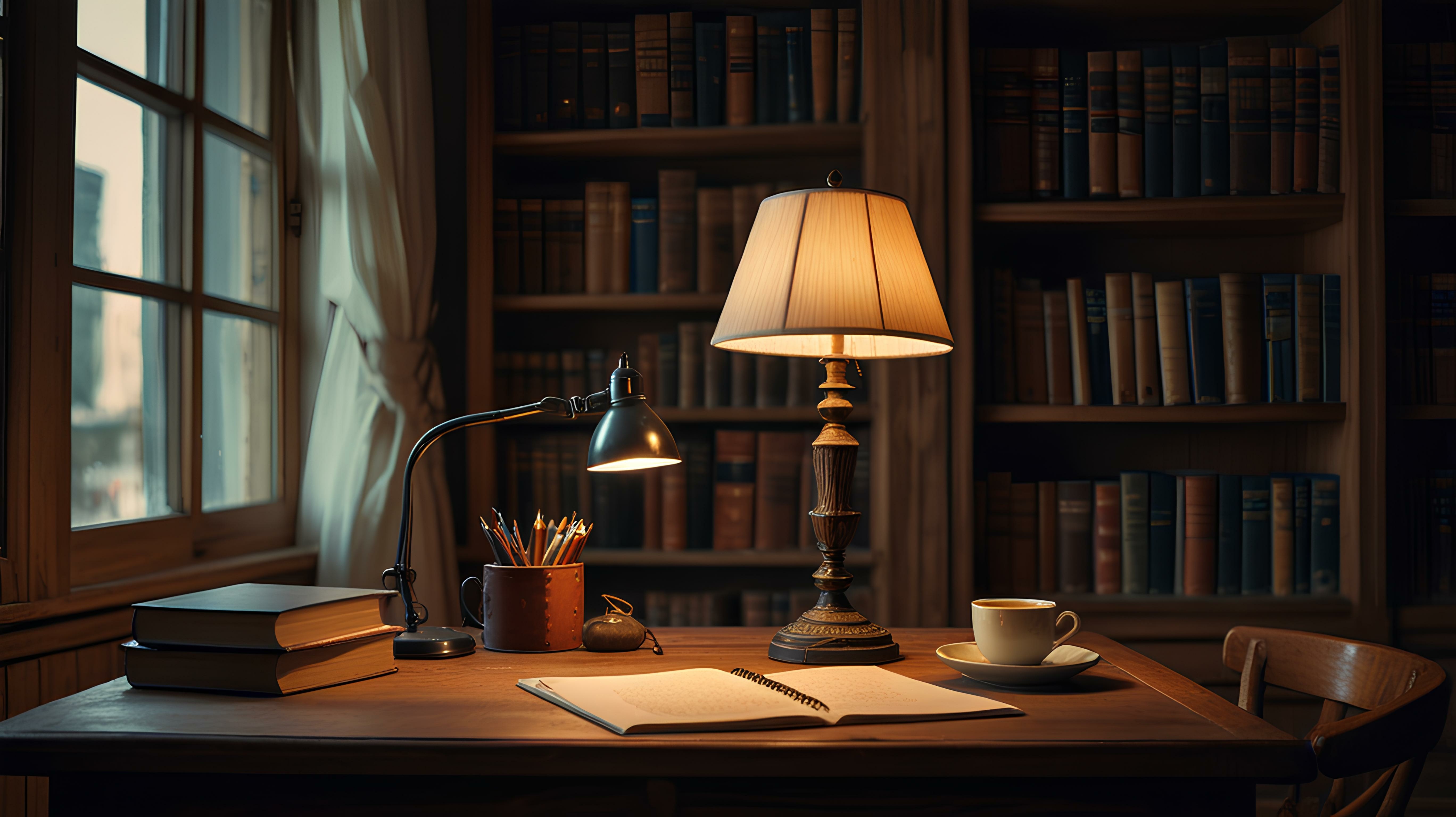 Study Table/ desk in the night time