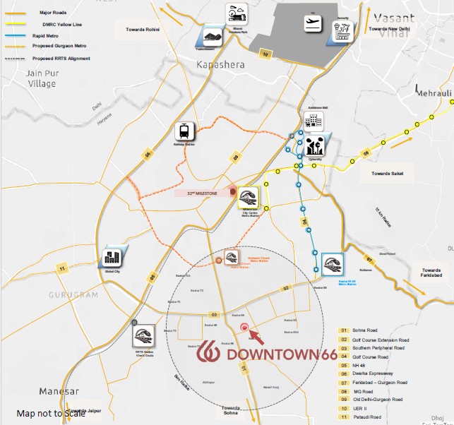 BPTP Downtown 66 Location Map