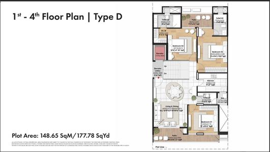 Whiteland Blissville 3 BHK