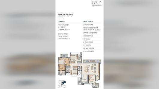 Sobha International city 3 BHK